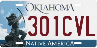 OK license plate 301CVL