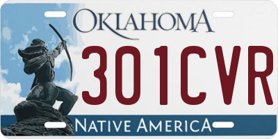 OK license plate 301CVR