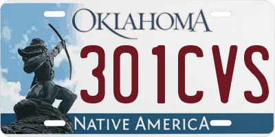 OK license plate 301CVS