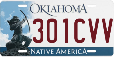OK license plate 301CVV