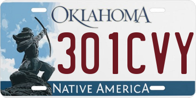 OK license plate 301CVY