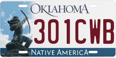 OK license plate 301CWB