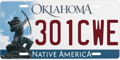 OK license plate 301CWE