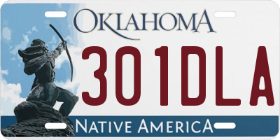 OK license plate 301DLA