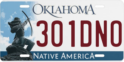 OK license plate 301DNO