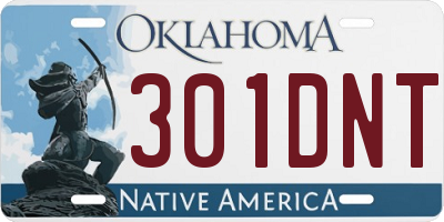 OK license plate 301DNT