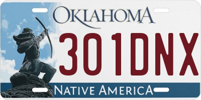 OK license plate 301DNX