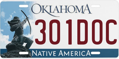 OK license plate 301DOC