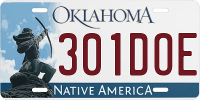 OK license plate 301DOE