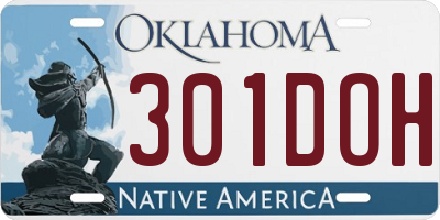 OK license plate 301DOH
