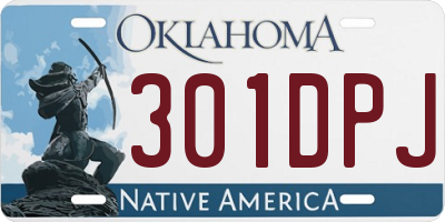 OK license plate 301DPJ