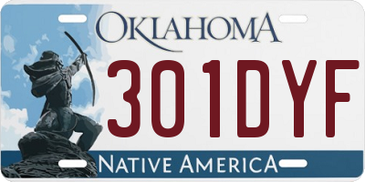 OK license plate 301DYF