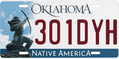 OK license plate 301DYH