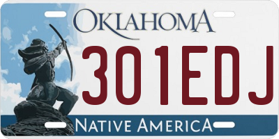 OK license plate 301EDJ
