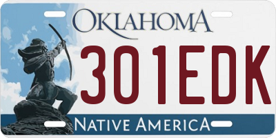 OK license plate 301EDK