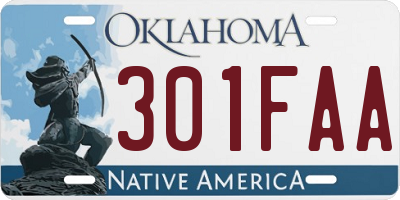OK license plate 301FAA