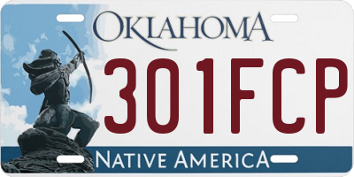 OK license plate 301FCP