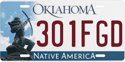 OK license plate 301FGD