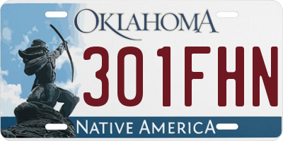 OK license plate 301FHN