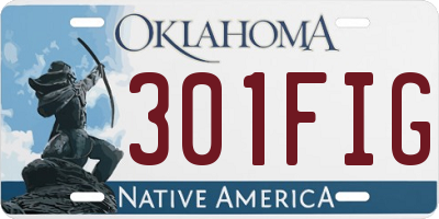 OK license plate 301FIG