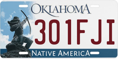 OK license plate 301FJI