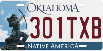 OK license plate 301TXB
