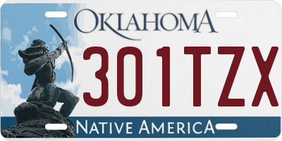 OK license plate 301TZX