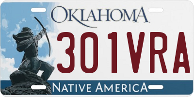 OK license plate 301VRA