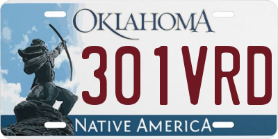 OK license plate 301VRD