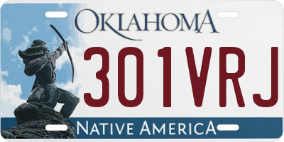 OK license plate 301VRJ