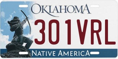 OK license plate 301VRL