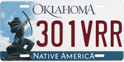OK license plate 301VRR