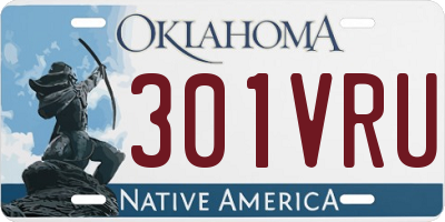 OK license plate 301VRU