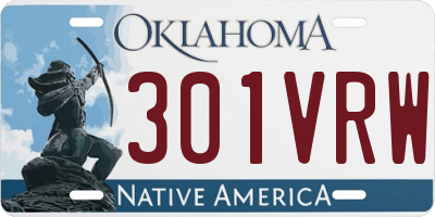 OK license plate 301VRW