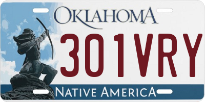 OK license plate 301VRY