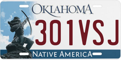 OK license plate 301VSJ