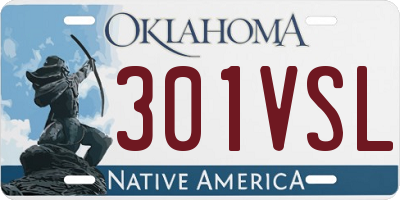 OK license plate 301VSL