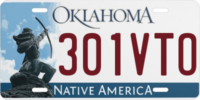 OK license plate 301VTO
