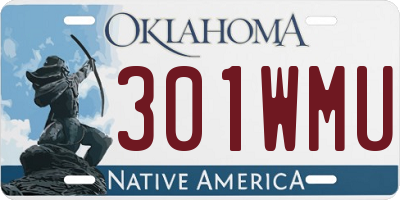 OK license plate 301WMU