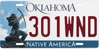 OK license plate 301WND
