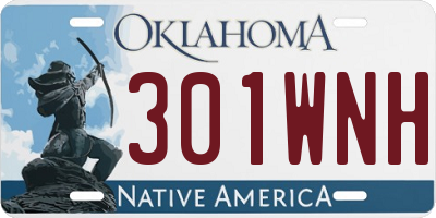 OK license plate 301WNH