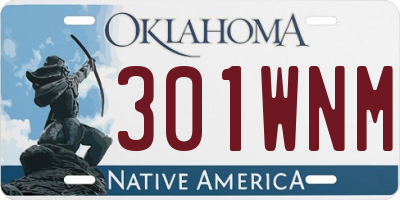 OK license plate 301WNM