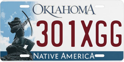 OK license plate 301XGG