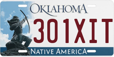 OK license plate 301XIT