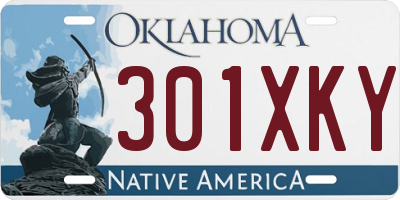 OK license plate 301XKY