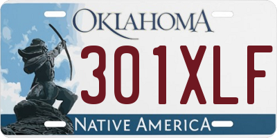 OK license plate 301XLF
