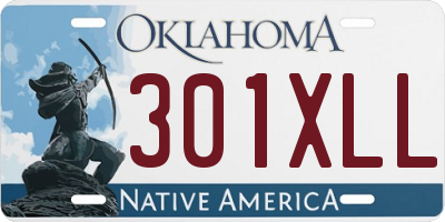 OK license plate 301XLL