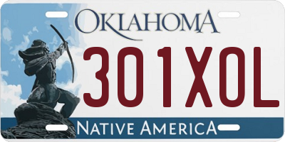 OK license plate 301XOL