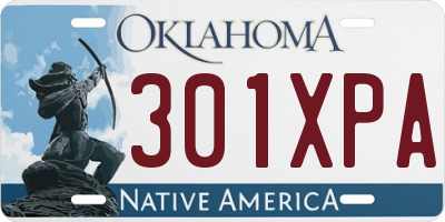 OK license plate 301XPA