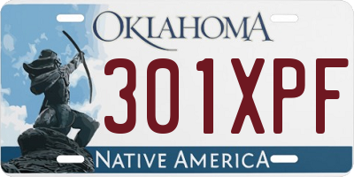 OK license plate 301XPF